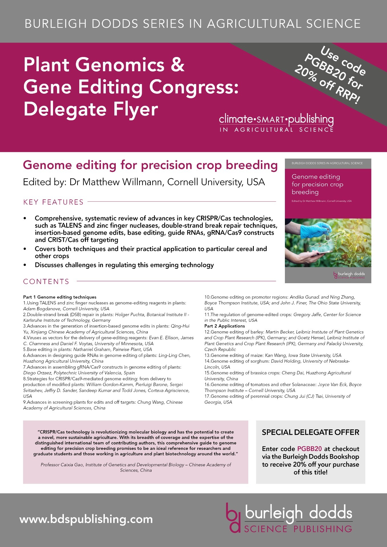 Plant Genomicsa & Gene Editing Congress Delegate Flyer